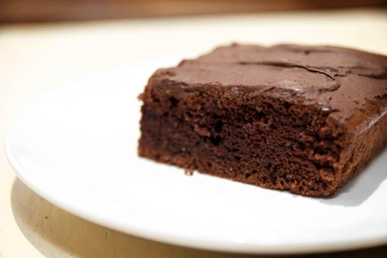 A delicious chocolate brownie